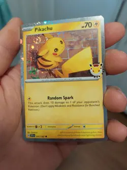 Pokemon TCG Pikachu 051/162 Cosmos Holo Pokemon Day 2026 Promo NM Double Swirl - Image 3