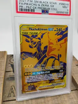 Pokemon Pikachu & Zekrom GX Tag Team SM248 Black Star Promo PSA 9 - Image 2