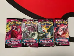 Pokemon Fusion Strike SWSH08 Booster Pack Art Set (4 Packs)-Sealed - Image 1