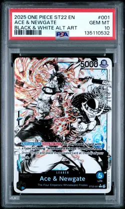 2025 ONE PIECE STARTER DECK ST22-ACE & NEWGATE #001 ACE & NEWGATE PSA 10 - Image 1
