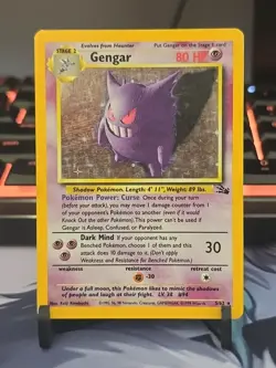 Pokemon TCG Gengar Holo Rare Fossil 5/62 English LP - Image 1
