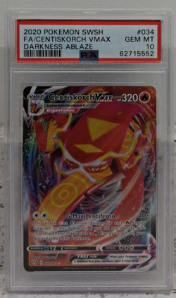 2020 Pokemon SWSH FA/Centiskorch VMAX Darkness Ablaze PSA10 - Image 1