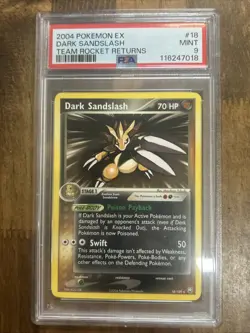 Graded PSA 9 2004 Pokemon Ex Dark Sandslash Team Rocket Returns #18 - Image 1
