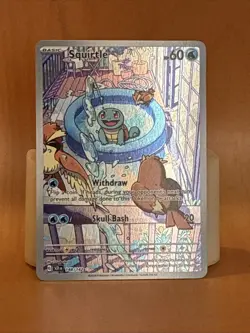 Pokemon Squirtle TCG Stellar Crown Illustration Rare Holo Card 148/142 Sv07 - Image 1