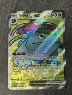Pokemon TCG Venusaur EX Scarlet & Violet Holo Ultra Rare Card 182/165 NM - Image 1