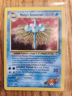 Pokemon TCG Misty's Tentacruel Holo Rare Card 10/132 Gym Heroes - Image 1
