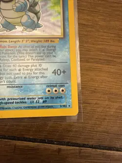 Pokemon TCG Base Set Blastoise Holo Card 2/102 Pokemon - Image 5