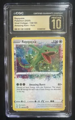 Pokemon Vivid Voltage Rayquaza Amazing rare 138/185 CGC Pristine 10 - Image 1