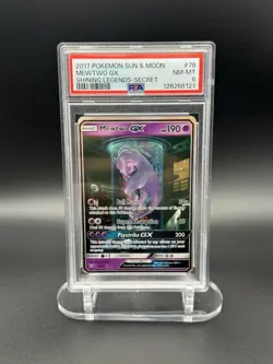 Pokemon - Mewtwo GX Shining Legends Secret Rare #78 - (PSA 8) - Image 1