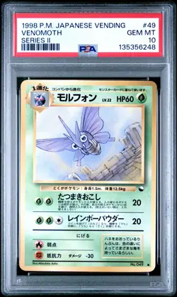 1998 POKEMON JPN VENDING SER II #49 VENOMOTH PSA 10 - Image 1