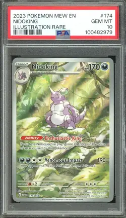 Nidoking Pokemon 2023 Scarlet & Violet 151 Illustration Rare 174/165 PSA 10 - Image 1