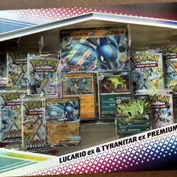 Pokemon TCG Prismatic Evolutions Lucario Ex & Tyranitar Ex Premium Collection - Image 4