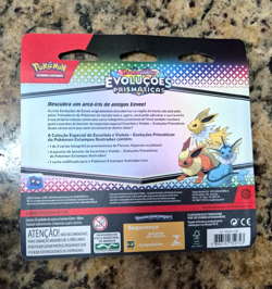 Pokemon TCG Prismatic Evolutions 4 pack blister Vaporeon promo - Portuguese - Image 3