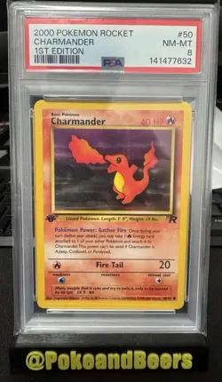 Pokemon 1st Edition Team Rocket Charmander and Dark Charmelon Sequential PSA 8 - Image 2