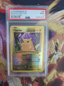 Pikachu 35/108 Reverse Holo MINT PSA 9. Pokemon XY Evolutions - Image 1