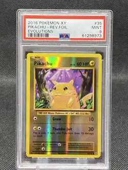 PSA 9 MINT Pikachu 35/108 REVERSE HOLO XY Evolutions Pokemon Card CS6-188 - Image 1