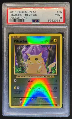 2016 Pokemon XY Evolutions Pikachu Reverse Holo #35/108 PSA 9 - Image 1