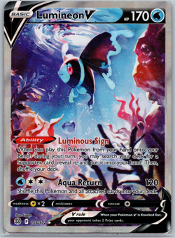 Pokemon TCG Lumineon V (Alternate Full Art) 156/172 Swsh09: Brilliant Stars NM/M - Image 1