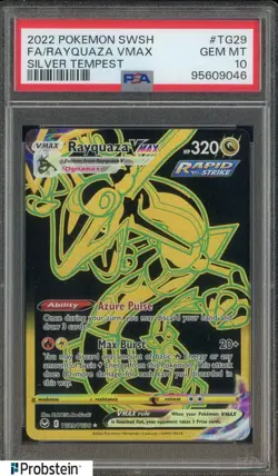 2022 Pokemon SWSH Silver Tempest #TG29 FA Rayquaza VMAX PSA 10 GEM MINT - Image 1