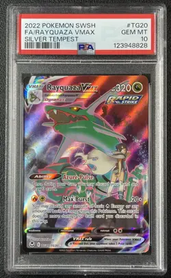 RAYQUAZA VMAX FA PSA 10 2022 POKEMON SWSH SILVER TEMPEST #TG20/TG30 FULL ART 828 - Image 1