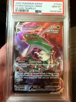 2022 Pokemon SWSH FA/Rayquaza VMAX Silver Tempest #TG20 PSA 10 - Image 1