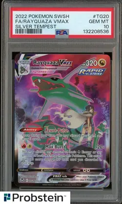 2022 Pokemon SWSH Silver Tempest #TG20 Rayquaza Vmax FA PSA 10 GEM MINT - Image 1