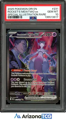 Pokemon 2025 Team Rocket's Mewtwo ex 231/182 SIR Destined Rivals GEM MINT PSA 10 - Image 1