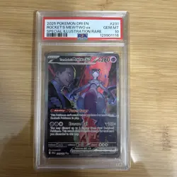 Pokemon 2025 Team Rocket's Mewtwo ex 231/182 SIR Destined Rivals GEM MINT PSA 10 - Image 1