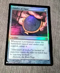 Amulet of Vigor Foil Magic Card Worldwake Artifact LP Condition MTG # 121/145 - Image 3