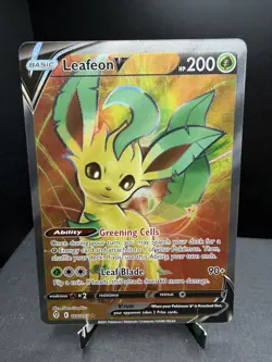 Pokemon TCG SWSH Evolving Skies Leafeon V 166/203 Full Art Ultra Rare Holo NM - Image 1