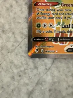 Pokemon TCG Leafeon V Full Art Holo 166/203 SWSH07 Evolving Skies Ultra Rare NM - Image 2