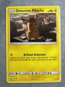 Detective Pikachu SM194 Black Star Promo Holo Pokemon Card - Image 1