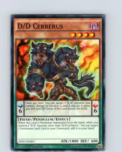 Yu-Gi-Oh TCG D/D Cerberus SDPD-EN007 1st Edition Regular Common Card NM - Image 1