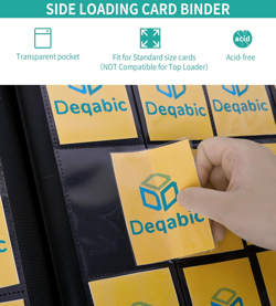 DEQADIC 16 Pocket Card Binder, 1000+ Trading Card Album Folder, Side Loading Rin - Image 4