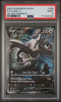 2022 Pokemon Silver Tempest Lugia V 186/195 Full Alternate Alt Art PSA 9 Mint - Image 1