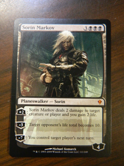 MTG Zendikar Sorin Markov Black Mythic Rare Unplayed NM - Image 1