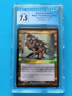 FOIL🌈☀💀Gerrard's Verdict💀☀🌈Apocalypse | Vintage 2001 MTG | NM++ CGC 7.5! - Image 1