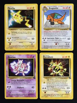Set of 4 SEALED Black Star Promo WB Movie Pokemon Cards PIKACHU DRAGONITE MEWTWO - Image 2