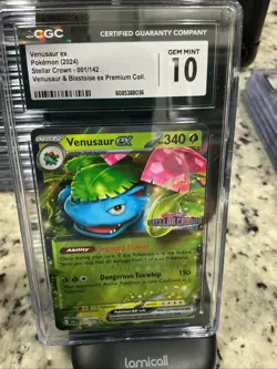 Pokemon Venusaur ex Holo #001/142 Stellar Crown 2024 - CGC 10 Gem Mint Stamped - Image 1