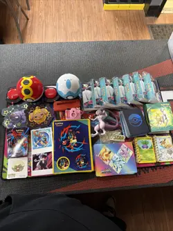 Big Mixed Lot Of Pokemon Trading Cards Accessories, Stickers, Binders, Toys More - Image 1