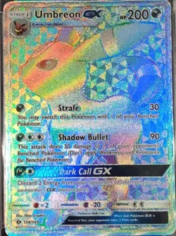 2017 Pokemon Umbreon GX 154/149 Sun & Moon Base Set- Secret Rainbow Rare - Image 1