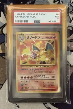 1996 POKEMON BASE SET JAPANESE #6 CHARIZARD-HOLO PSA 7 NM - Image 4