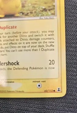 Pokemon Ditto 63/113 Pikachu 2005 Delta Species NM - Image 2