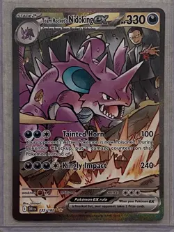 Pokemon TCG Destined Rivals Team Rocket’s Nidoking Ex 233/182. SIR. - Image 1