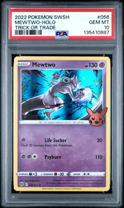 2022 POKEMON SWORD & SHIELD BRILLIANT STARS #056 MEWTWO-HOLO PSA 10 - Image 1