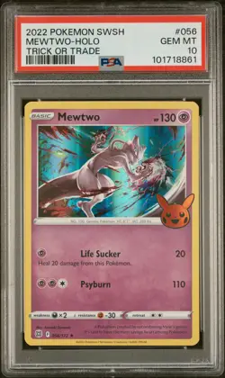 2022 POKEMON SWORD & SHIELD BRILLIANT STARS #056 MEWTWO-HOLO PSA 10 - Image 1