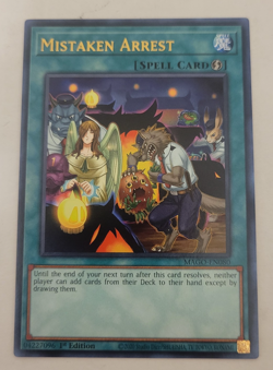 Yu-Gi-oh Mistaken Arrest Gold Rare 1st Edition MAGO-EN080 Nm - Image 1