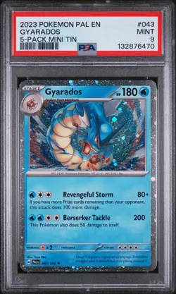2023 POKEMON PAL EN-PALDEA EVOLVED 5-PACK MINI TIN #043 GYARADOS PSA 9 - Image 1