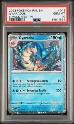 2023 POKEMON PAL EN-PALDEA EVOLVED 5-PACK MINI TIN #043 GYARADOS PSA 10 - Image 1
