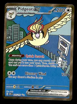 Pidgeot ex Special Illustration Rare Obsidian Flames 225/197, NM Pokemon Card - Image 1